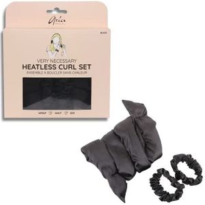 Aria Beauty Zeer Noodzakelijke Hitteloze Krulset - Luxueus Zacht Satijn Bedekt Flexibele Draad - Haarstylingtools voor Kroesvrije Krullen - Zwart - 1 st