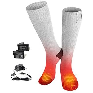 BARCHI HEAT Verwarmingssokken voor mannen en vrouwen, oplaadbare elektrische verwarmde sokken, wintervoetwarmer, geschikt voor skiën, fietsen, vissen, jagen, enz.