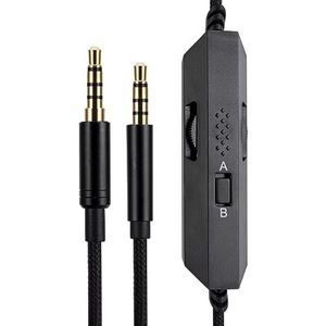 G pro X G233 G433 Vervangende kabel, compatibel met Logitech G PRO X G233 G433 gaming-headset, inline mute-schakelaar, volumeregeling met microfoon