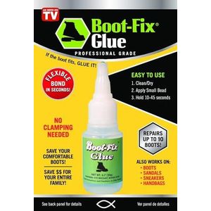 Boot-Fix Lijm - Professionele schoenreparatie voor laarzen en schoenen - onmiddellijke hechting, helder drogen en duurzaam - voor leer, rubber en alle schoenen (20 gram)