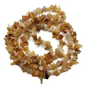 Groothandel 3-5mm Natuurlijke Grind Vorm Kleurrijke Onregelmatige Agat Stenen Kralen Voor Sieraden Maken DIY Armband Ketting Strand 34''-gele Aventurijn-3 tot 5 mm