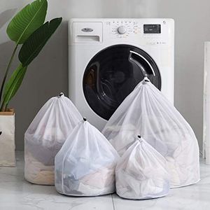 Monba wit wassen kleding net zakken mesh wassen waszak met trekkoord voor wasmachine mesh wasserette net voor reizen, Delicates, baby doeken