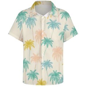 Hawaiiaanse Tropische Printoverhemden voor Heren, Zomer Anti-rimpel Ademende Korte Mouwen, Losse Casual Strandt-shirt (Color : Color 5, Size : 3XL)