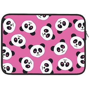 Roze Panda Katoen Gedrukt Computer Handtas Laptop Case Cover Notebook Pocket Case Laptop Sleeve 15 inch