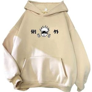 RWRAPS Jujutsu Kaisen Hoodie Satoru Gojo Gedrukt Lange Mouw Cosplay Kostuum Anime Trui Hoodie Sweatshirt voor Vrouwen Mannen, # 1, L