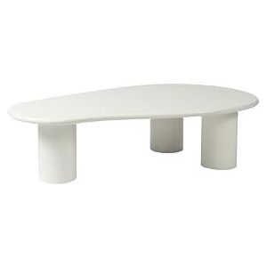 Zita Home – Organisch ovale Salontafel 120 cm – Wit – Massief Hout