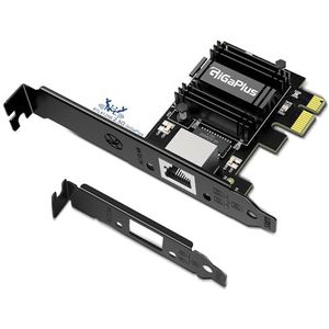 2.5Gb PCIe Netwerkkaart, GiGaPlus 2500Mbps Ethernet Interface Adapter, met Realtek RTL8125B, Wake on LAN, 2.5G NIC conform Windows/Linux/MAC OS