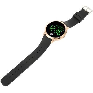 BROLEO Herenhorloge, rond kleurenscherm, stijlvol schokbestendig horloge met achtergrondverlichting voor dagelijks gebruik (groot formaat), Gouden Shell Zwarte Riem, Big Size
