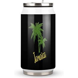 Palm Tree Jamaica Travel Mok met Deksel Coke Cup Geïsoleerde Tumbler Water Fles Thee Cup Voor Vrouwen Mannen