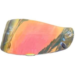 Motorhelm vizier lens, Helmvizier, HJ-09 Vervangend UV-beschermend krasbestendig helmvizier for CL-15 CL-16 CL-17 CL-SP CS-R1 CS-R2 FS-10 FS-15 IS-16 FG-15 AC-12 (goud)(Revo Clear Red)