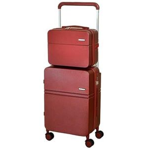 Koffer Bagage Brede trolleykoffer for dames Kofferset 20-inch instaptas Wachtwoordkoffer Student (Color : Red (Luggage 13-Inch, Size : 20 Inches)