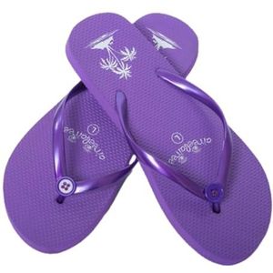 Slippers Vrouwen/Dames Zomer Strand Zwembad Schoenen Palm Tree Patroon | Paars - S (36-37)