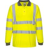 Hi-Vis Poloshirt Geel met lange mouw en reflectie strepen