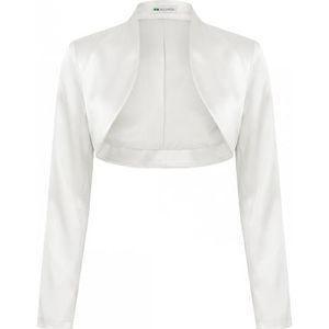 Bolerose Formeel Lang Mouw Satijn Bolero Shrug (Ivoor, S)