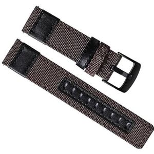 dayeer Quick Release canvas nylon en lederen horlogeband voor Diesel heren horlogeband polsriem (Color : Brown, Size : 24mm)