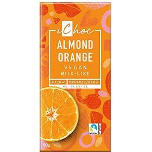 iChoc Almond Orange 80g x 10 | Chocolade vegan