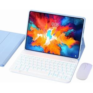 Toetsenbordhoes voor Lenovo Tab P11 (2nd Gen)/Plus 11.5"" 2023, 7-Kleuren Achtergrondverlichting, Magnetisch Afneembaar Draadloos Toetsenbord,Blauw
