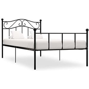 vidaXL Bedframe metaal zwart 90x200 cm