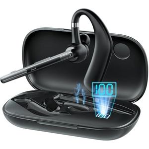 MANKIW Bluetooth-Headset V5.3, Handsfree met Dubbele Microfoon, 70 uur Gesprek, Draadloze Bluetooth-Hoofdtelefoon met Led-Display, Ipx7, Voor Autorijden, Zwart