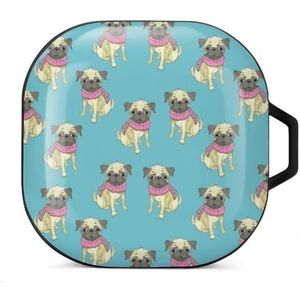 Franse Bulldog oordopjes hoesje compatibel met Samsung harde schaal beschermhoes zwarte stijl