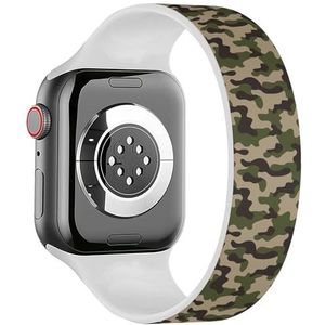 Solo Loop Band Compatibel met All Series Apple Watch 42/44/45/49mm (Camouflage Texture Abstract) Elastische Siliconen Band Strap Accessoire, Siliconen, Geen edelsteen