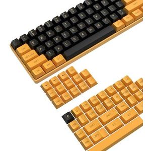 MAMBASNAKE 150 Toetsen PBT Dubbel schot Toetsen Set,OEM Profiel,ANSI US Indeling voor 61/68/87/98/104/108 Mechanisch Toetsenbord,Compatibel met Cherry MX Gateron Kailh Schakelaars (Zwart Goud)