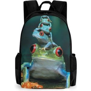 Red-Eyed Tree Frog 16 Inch Laptop Rugzak Grote Capaciteit Dagrugzak Reizen Schoudertas voor Mannen & Vrouwen