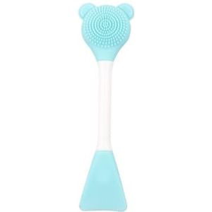 2 stuks siliconen dubbelzijdige gezichtswassen make-up masker borstel schoonheidsgereedschap (blauw)