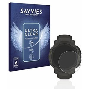 Savvies 6x Schermbeschermer voor Garmin Instinct 2 Solar Screen Protector Ultra Transparant
