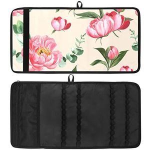 Potlood Wrap, Reizen Tekening Kleurpotlood Roll Organizer voor Artiest, Potloden Pouch Case Botanische Bloem Aquarel