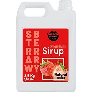 Dranken siroop vruchtensiroop Bubble Tea thee-siroop concentraat 2,5 kg - 100% veganistisch, glutenvrij, zonder kunstmatige kleurstoffen (aardbeien)