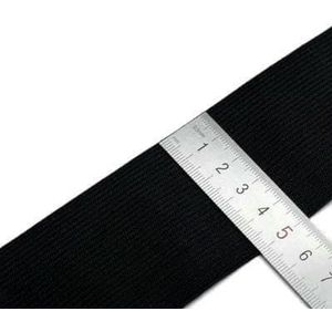 Meter Naai Elastische Band Zware Stretch Hoge Elastiek Brei Elastische Band voor Naai Tailleband Elastisch Wit zwart 10-60MM-50mm Zwart 5 Meter