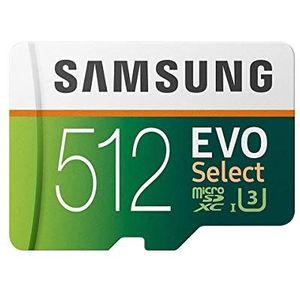 Samsung MB-ME512GA/EU EVO Select 512 GB microSDXC UHS-I U3 geheugenkaart incl. SD-adapter wit/groen