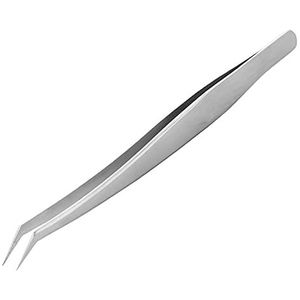 Utoolmart 125mm Wimper Extensions Pincet Micro-Magnetische Rvs Precisie met Gebogen Puntige Tip Pincet Nipper voor Lash Extensions 1 stks
