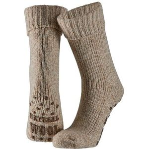 Morethansocks - Wollen Huissokken Heren- 3-Pack - Voordeelpakket - Maat 43/46 - Beige - 3-Paar Huissokken - Huissokken heren - Warme sokken heren - Wintersokken