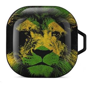 Jamaica vlag leeuw oordopjes hoesje compatibel met Samsung hard shell beschermhoes zwart stijl