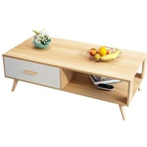 Woonkamer Salontafel Scandinavische Woonkamer Verhuur Huis Eenvoudige Salontafel Klein Appartement Massief Houten Poten Tv-kast Slaapkamer Salontafel(Yellow,M)