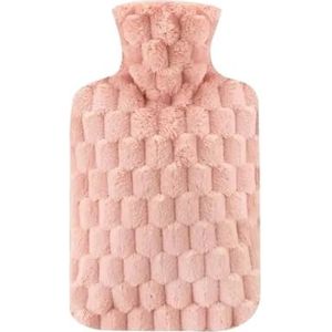 1000 ml warmwaterkruik voor het vullen van buik, handen en voeten van vrouwen, houdt de handen warm (roze)