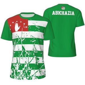 Sport T-Shirt Vintage Republiek Abchazië vlag T-shirts 3D gedrukt voor fitness hardlopen voetbal, Meerkleurig, XXL