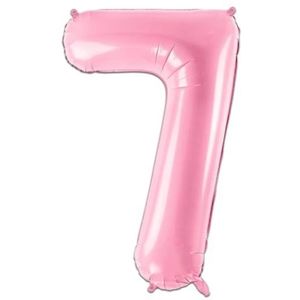 LUQ - Cijfer Ballonnen - Cijfer Ballon 7 Jaar Roze XL Groot - Helium Verjaardag Versiering Feestversiering Folieballon