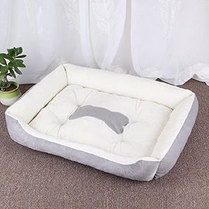 Aliuciku Huisdier Bed Warm Kattenhuis voor kleine middelgrote grote hond zacht wasbaar Puppy katoenen Kennel Wash (Kleur: Grijs, Maat: XL)