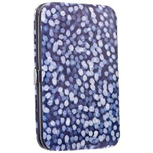 Blauwe Teal Dot 6 Stuk Manicure Set in Fold Open Portemonnee