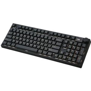 QPSJXN Keydous NJ98 98 Drie Modus Swap Hot Swap Mechanisch RGB Bluetooth Toetsenbord en Gaming Accessoires zonder WIRESS 2,4G (Pewter)