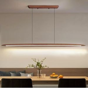 Moderne design hanglamp LED hanglamp van hout hanglamp dimbaar hanglampen in hoogte verstelbaar kroonluchter eetkamer slaapkamer binnenverlichting decoratieve plafondlamp 18W 3000K-6000K 130cm