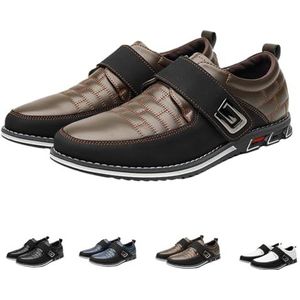 Anthoern Heren Jurk Schoenen, Business Ademende Heren Schoenen, Casual Business Oxford Orthopedische Lederen Schoenen, Eenvoudige Slip-On Walk Flats Schoenen, Comfort Antislip Formele Sneakers, Bruin