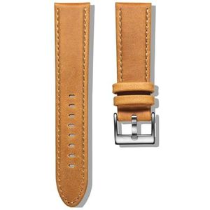 YAGHANG Leren Armband Met Snelsluiting, Groene Vervangende Kalfsband For Dames En Heren 18 20 Mm 22 Mm(Brown calf,22mm)