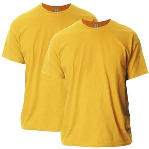GILDAN T-shirt Ultra Cotton Style G2000 Heren (Pack van 10), Goud (2-pack), M