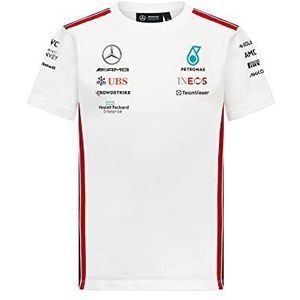 MERCEDES AMG PETRONAS Formula One Team Team T-shirt voor kinderen 2023, wit, 140 cm