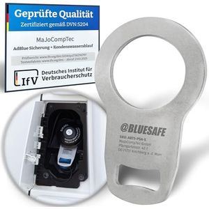 MaJoCompTec® ADBLUESAFE Tankdekselbeveiliging, tankbeveiliging voor AdBlue tanksluiting, deksel, accessoires, bestelwagen, camping en camper (roestvrij stalen versie, zekering boxer + jumper + ducato)