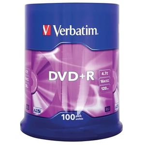 Verbatim 43551 DVD+R blanco 4,7GB 100 stuks spindel, 100 stuks